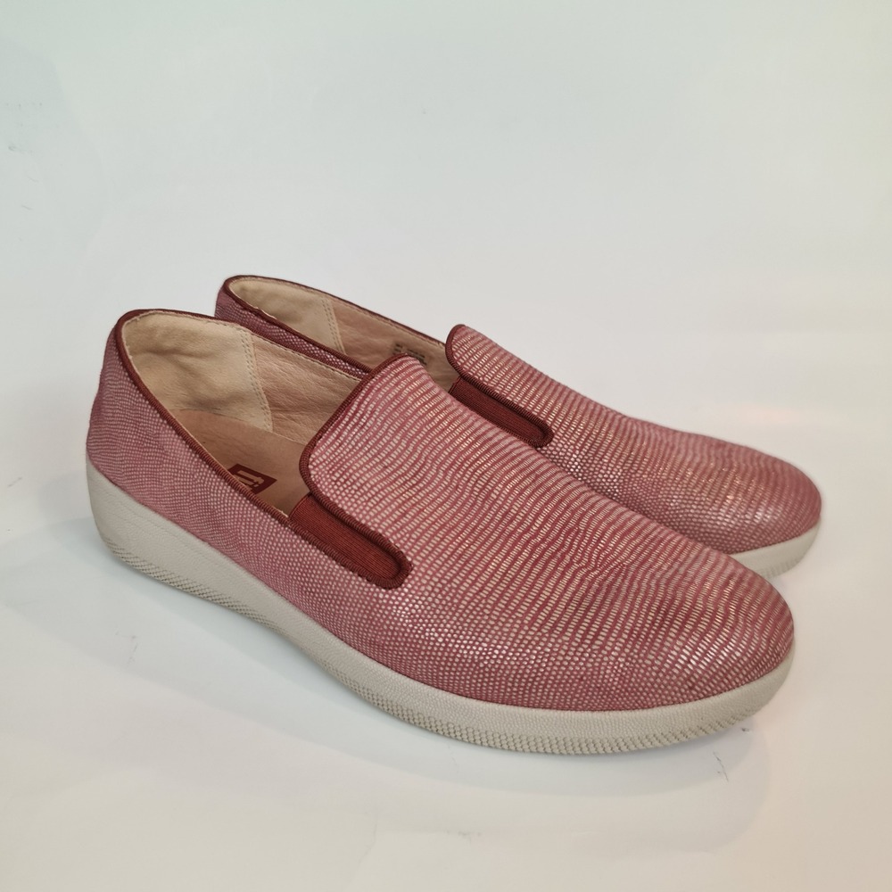 FitFlop Uberknit Red Pink‎ Slip On Loafers Womens 8 Superskate Comfort Casual
